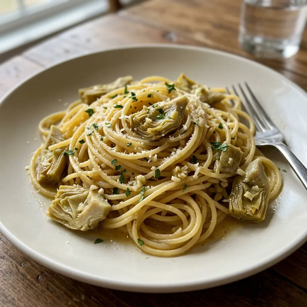 Lemon Artichoke Spaghetti