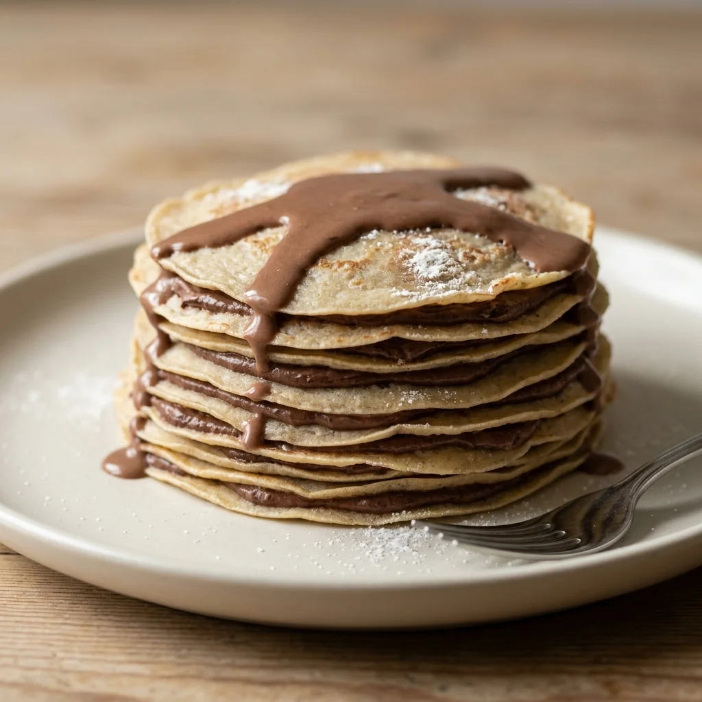 Eggless Chocolate Crepe Stack