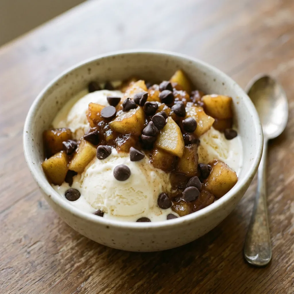 Warm Tea Apple Ice Cream Bowl