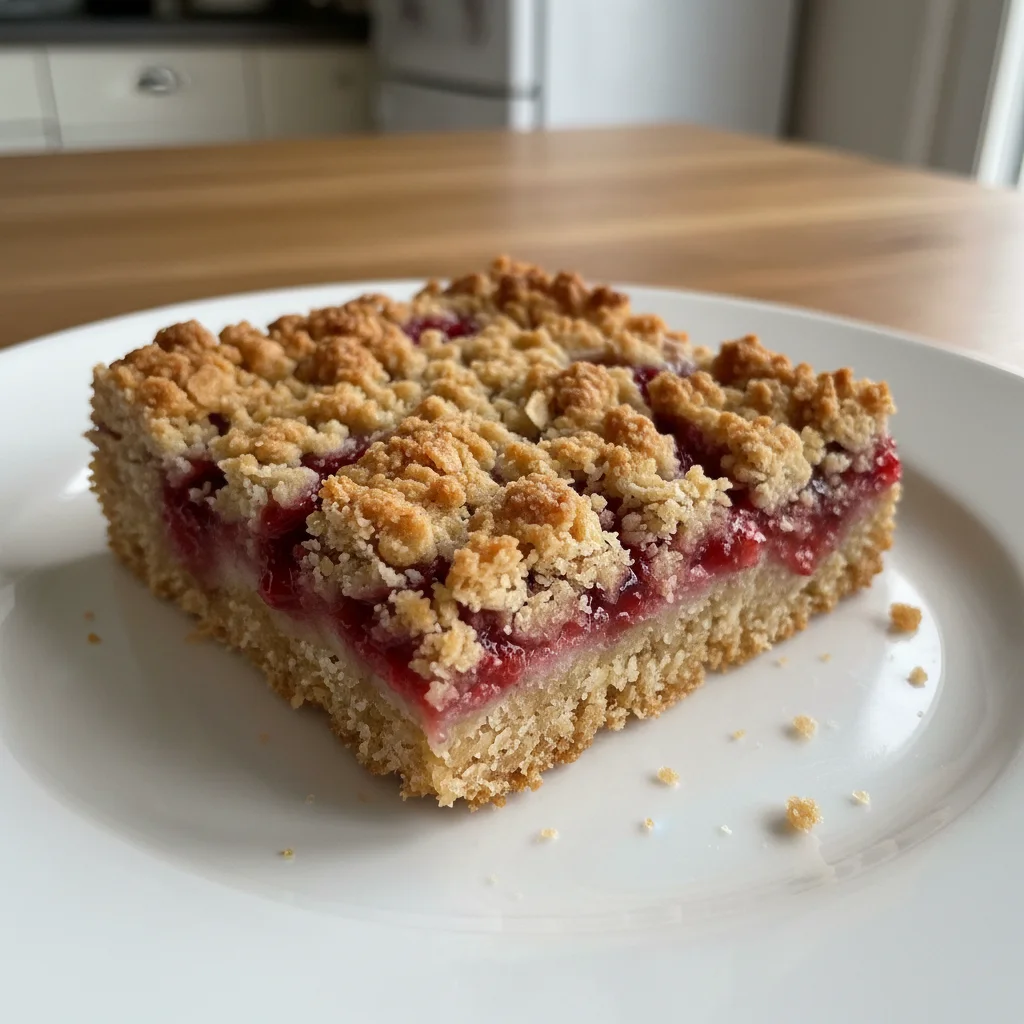 Strawberry Jam Oat Crumble Bars