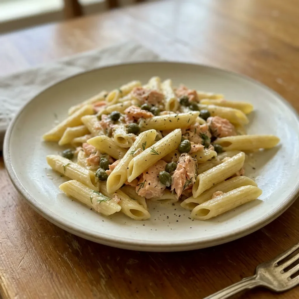 Salmon Caper Penne