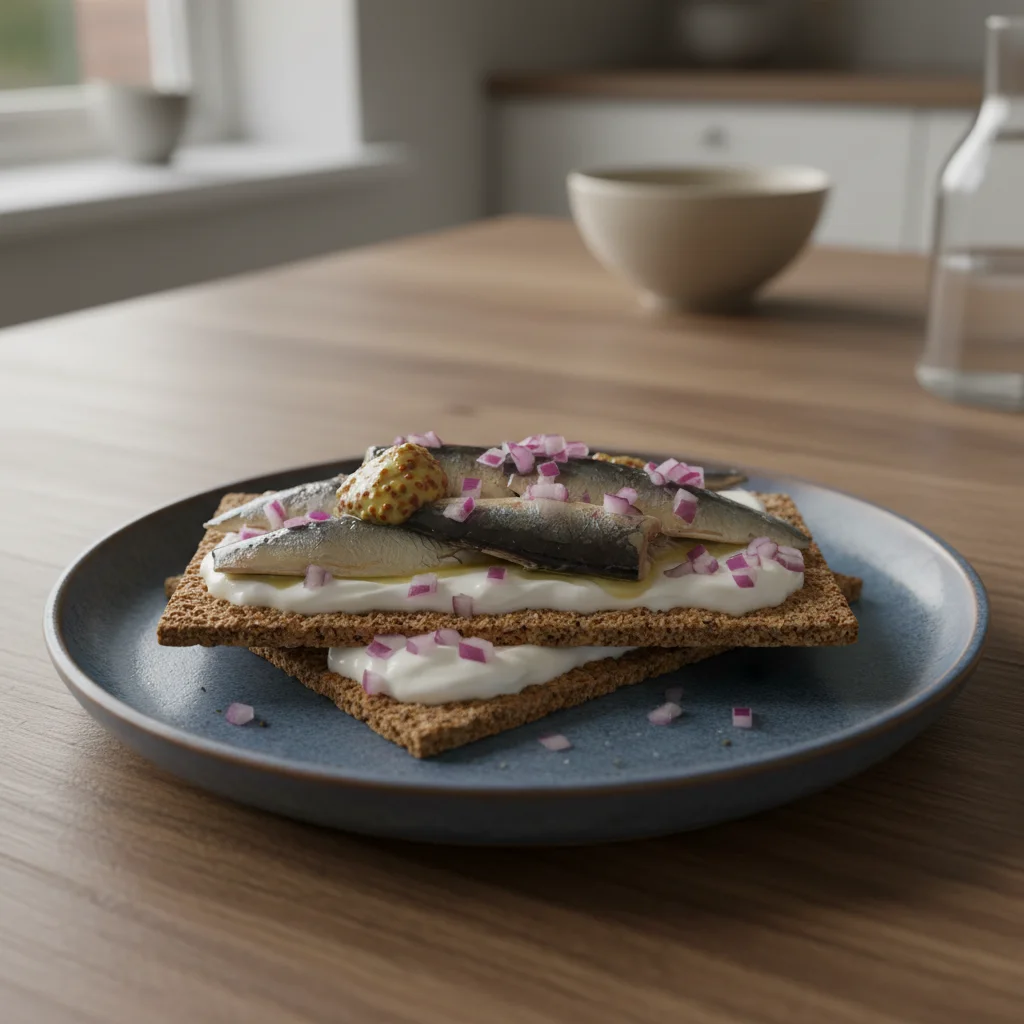 Sardine Mustard Onion Crispbread