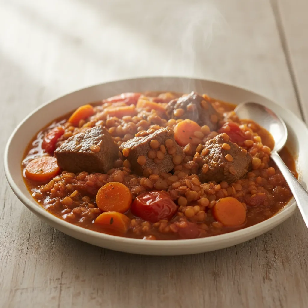 Beef Red Lentil Vegetable Stew