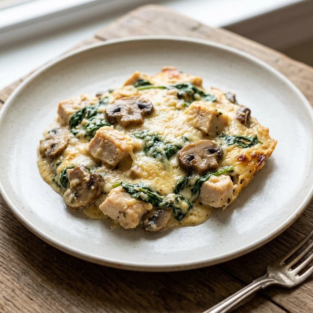 Chicken Spinach Mushroom Gratin