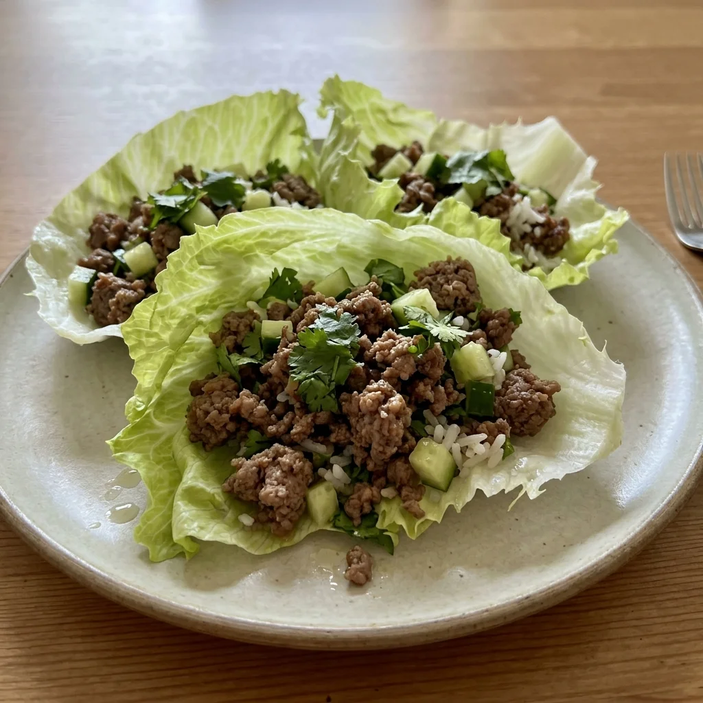 Laotian-Style Lime Beef Lettuce Cups