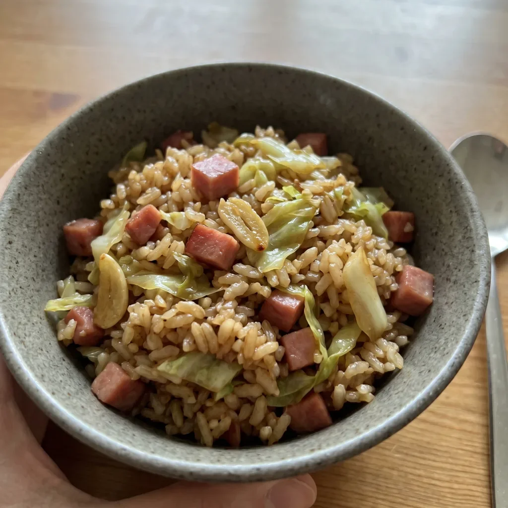 Soy Ham Cabbage Rice Bowl