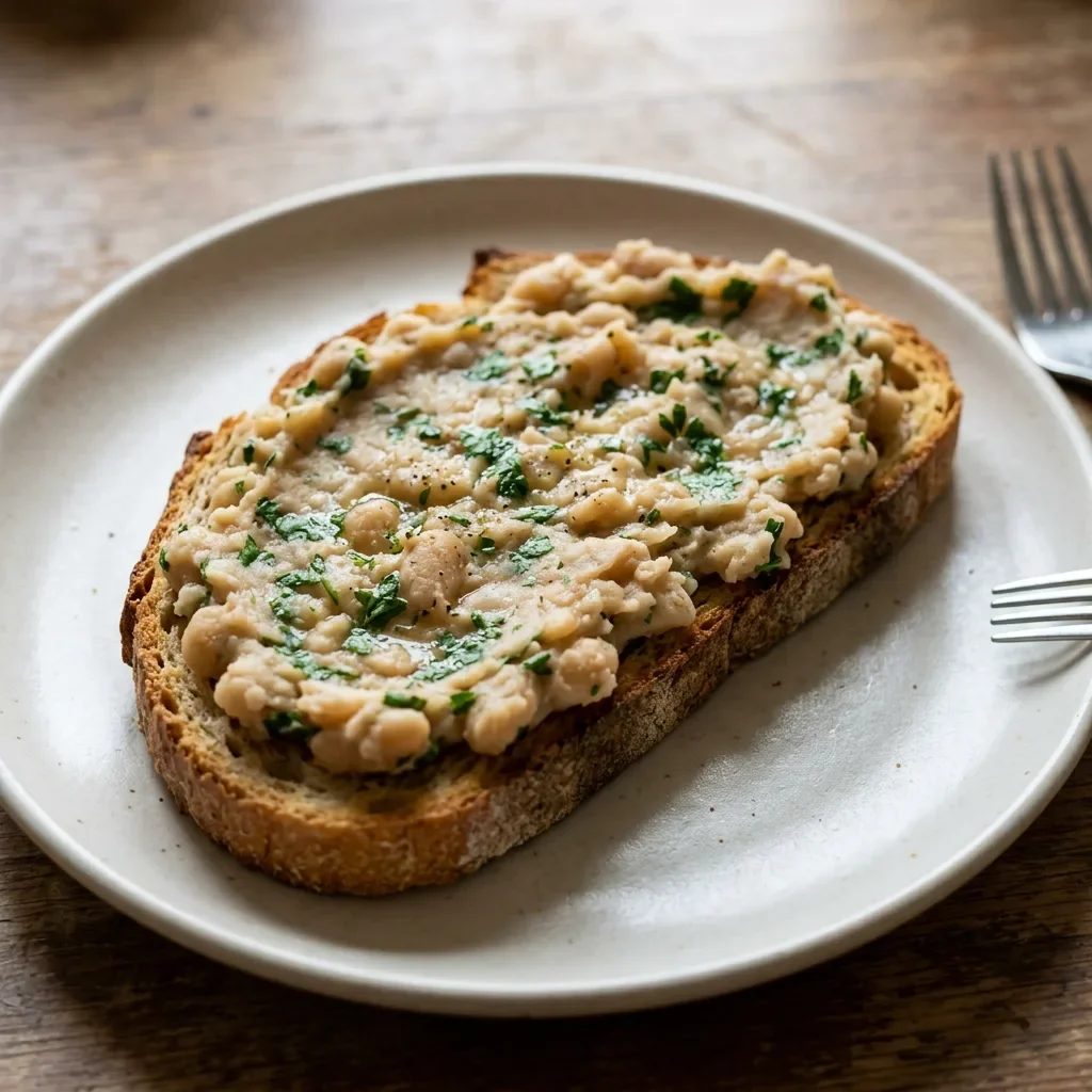Cannellini toast with herbs