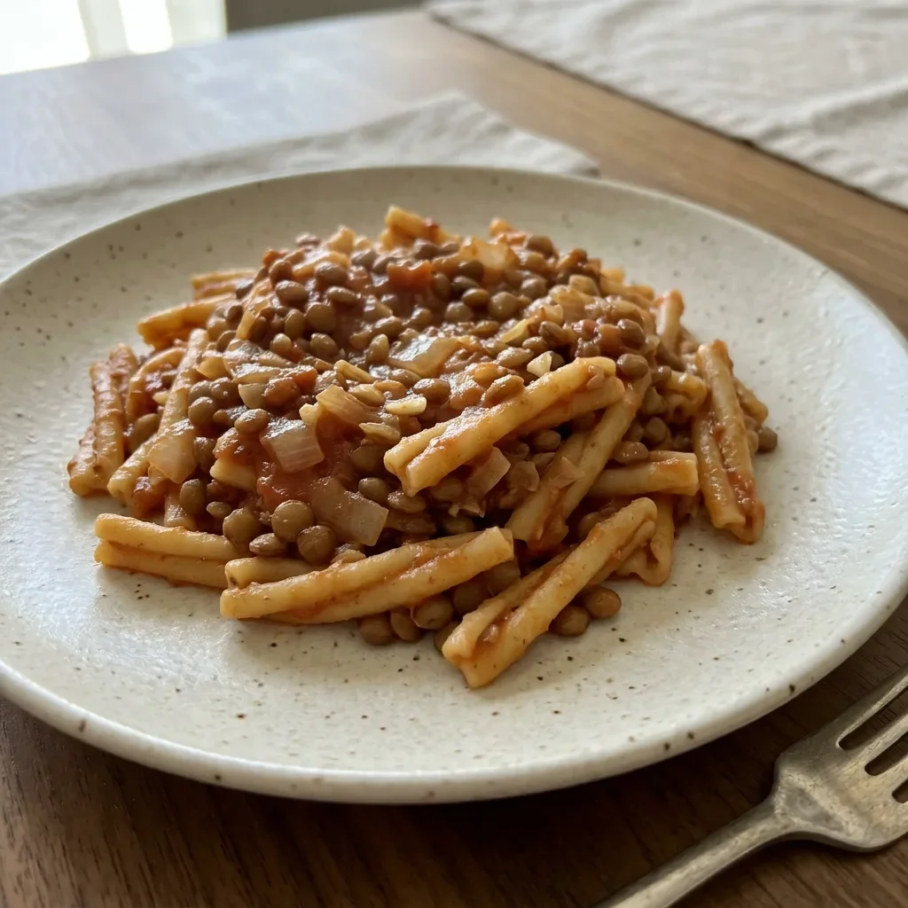 Umbrian Lentil Tomato Pasta