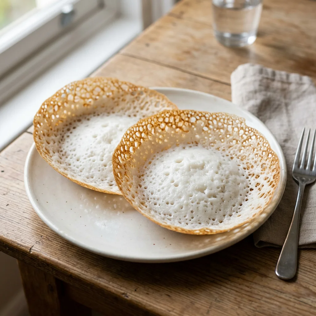 Two Rice Coconut Appam Hoppers