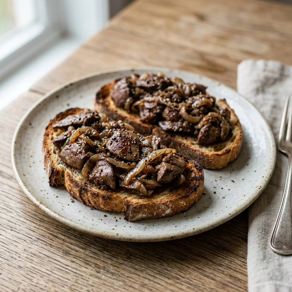 Duck Liver Onion Toasts