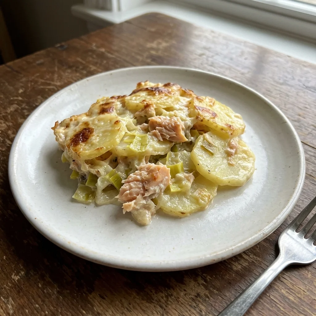 Trout Leek Potato Bake