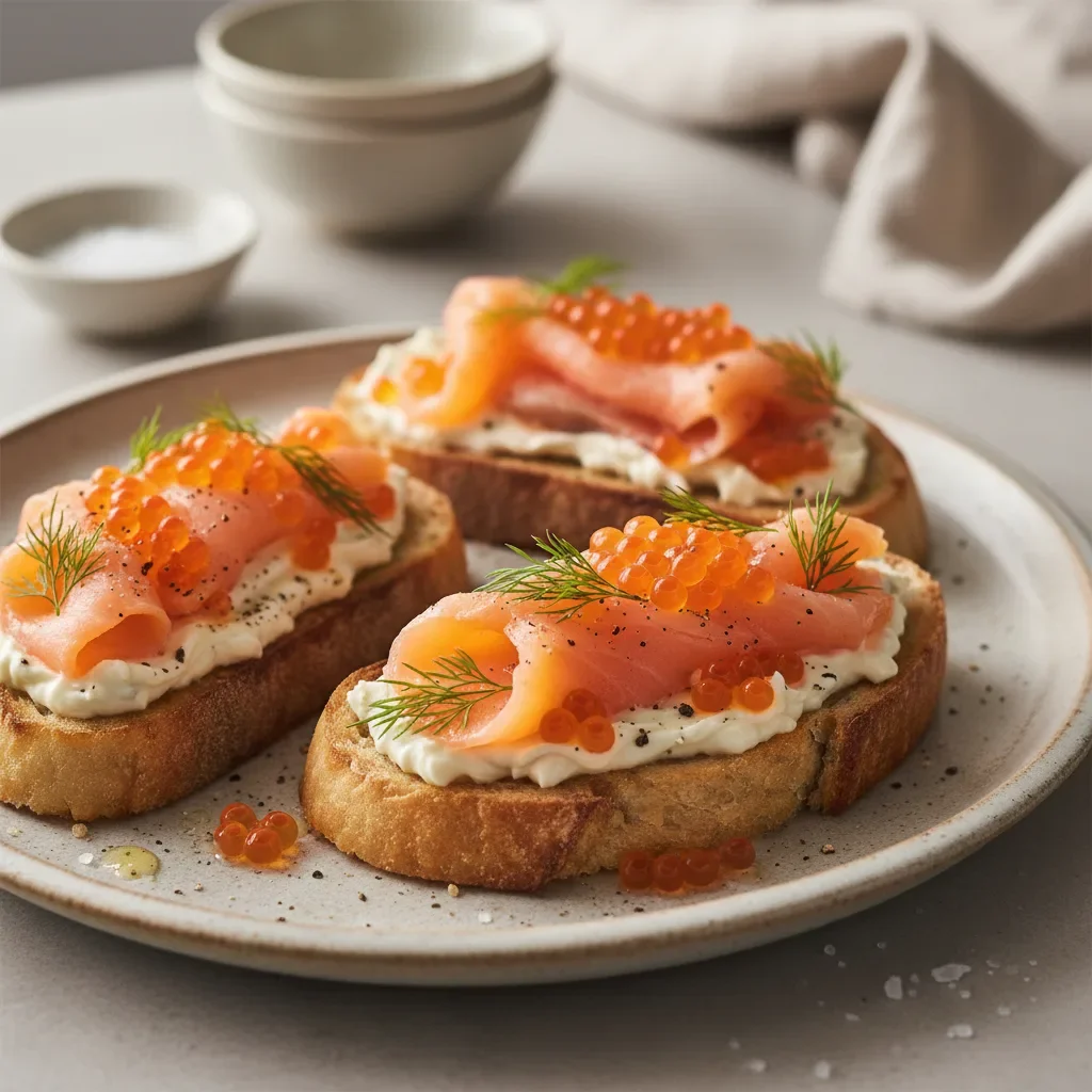 Salmon Caviar Toasts