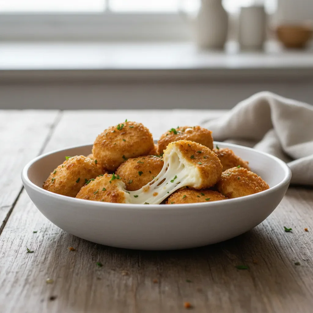 Golden Butter-Fried Mozzarella Bites