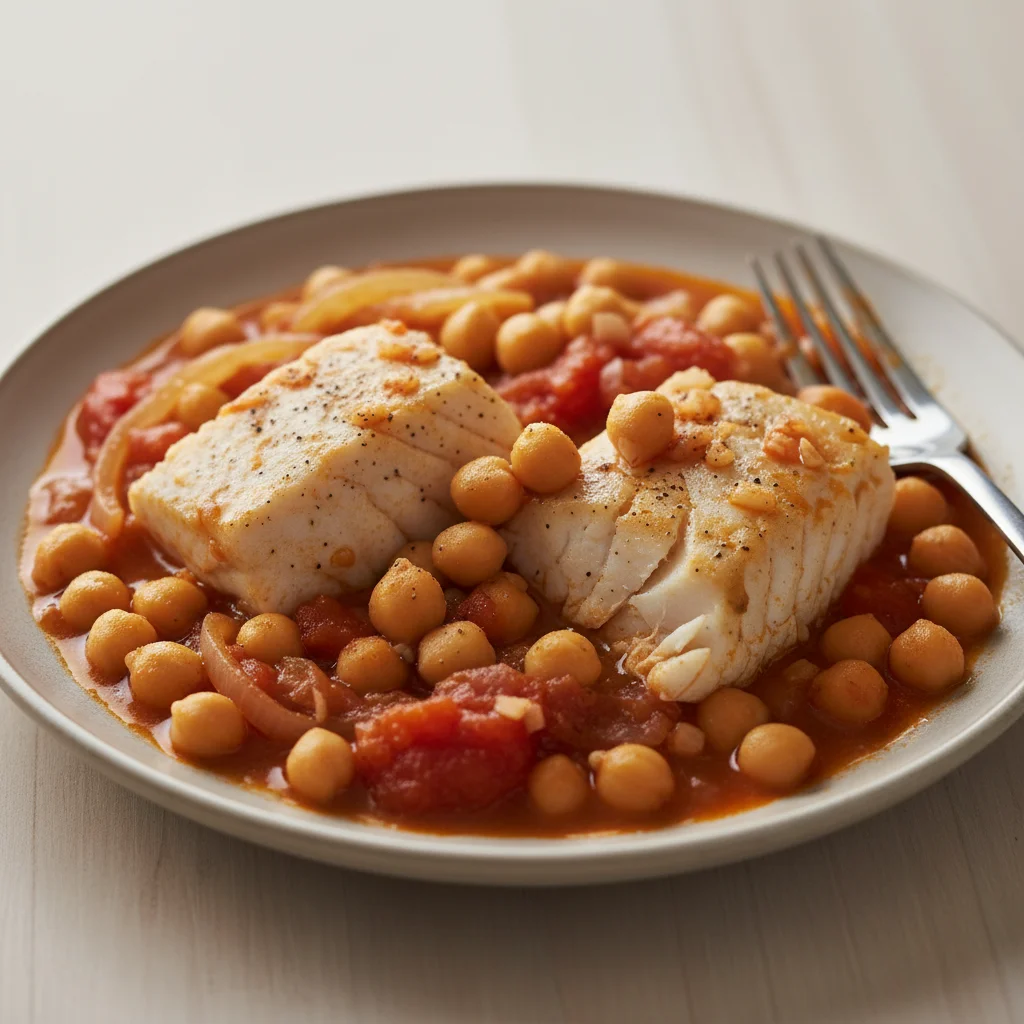White Fish Tomato Chickpea Stew