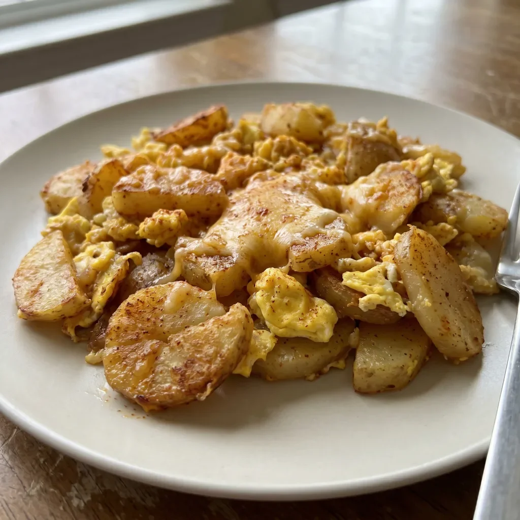 Paprika Cheddar Egg Potato Pan