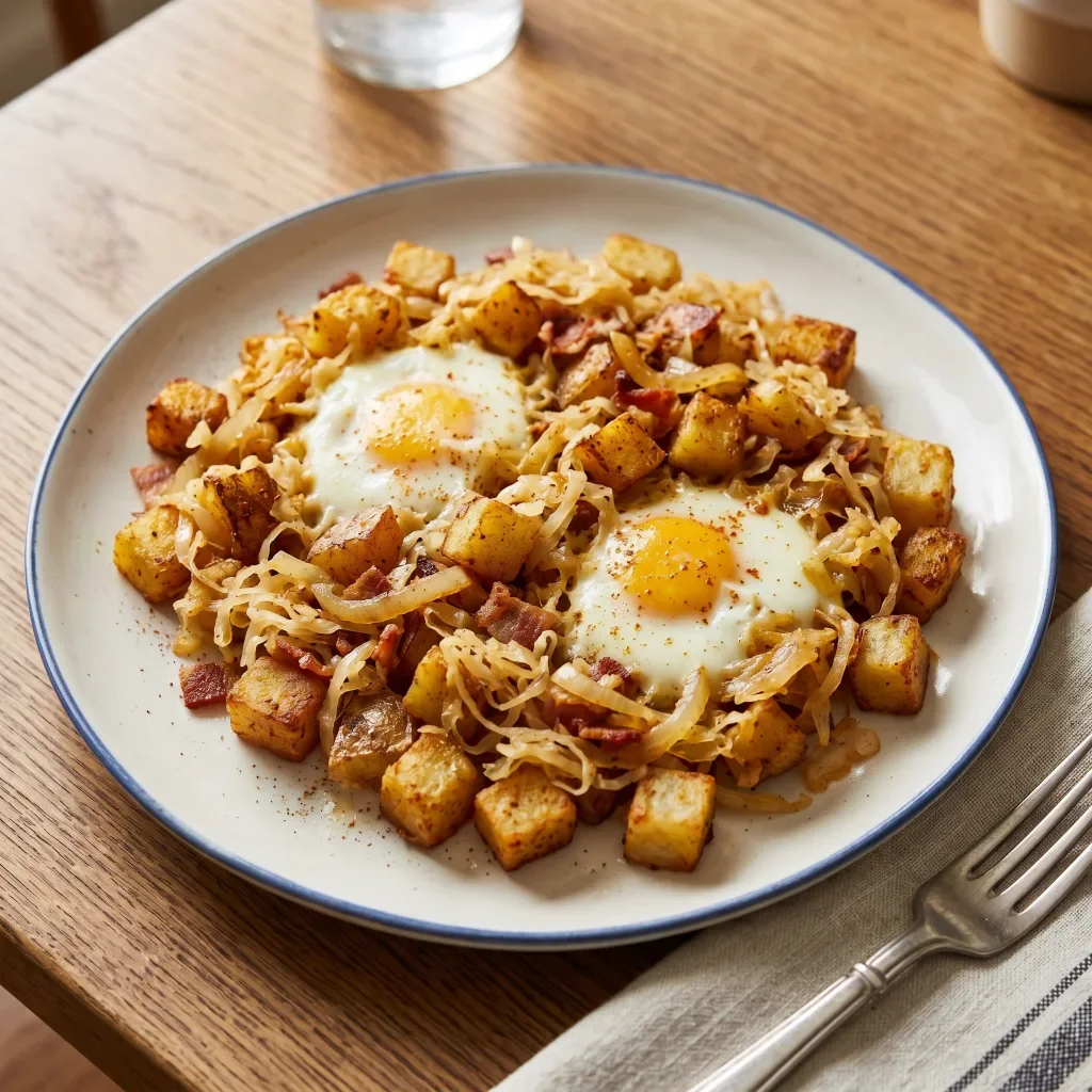 Potato Sauerkraut Breakfast Hash