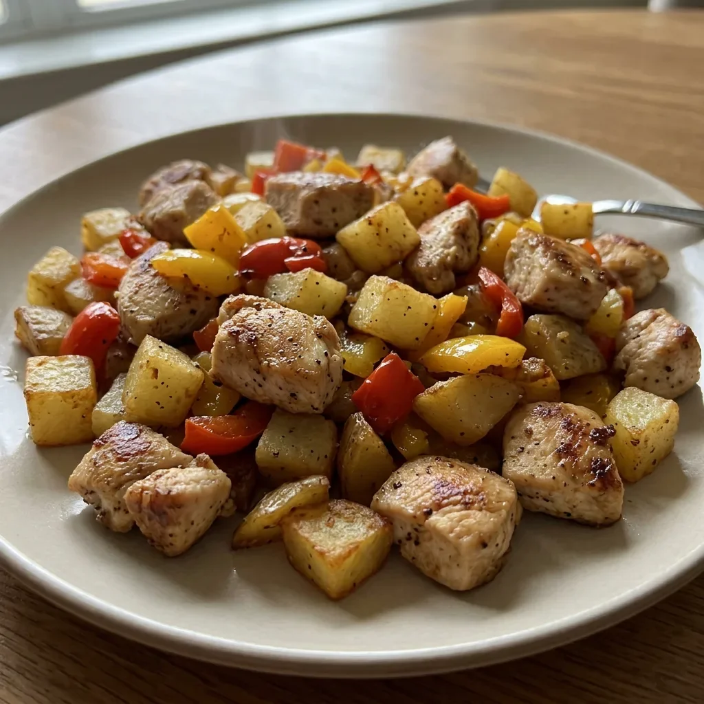 Chicken Potato Pepper Hash