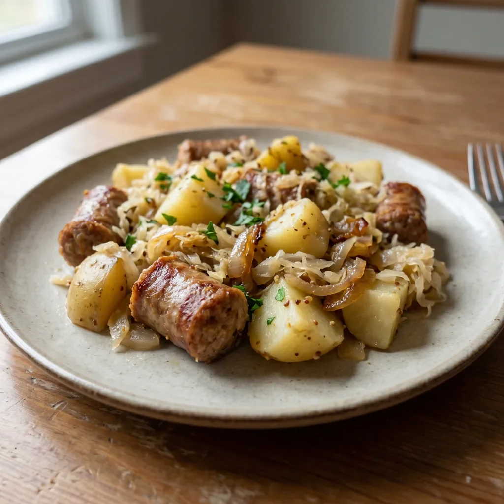 Sauerkraut and Sausage Pan
