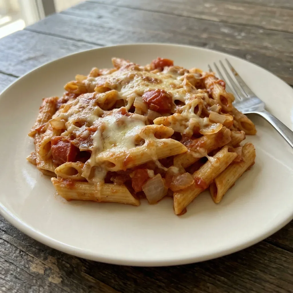 Mozzarella tomato pasta bake