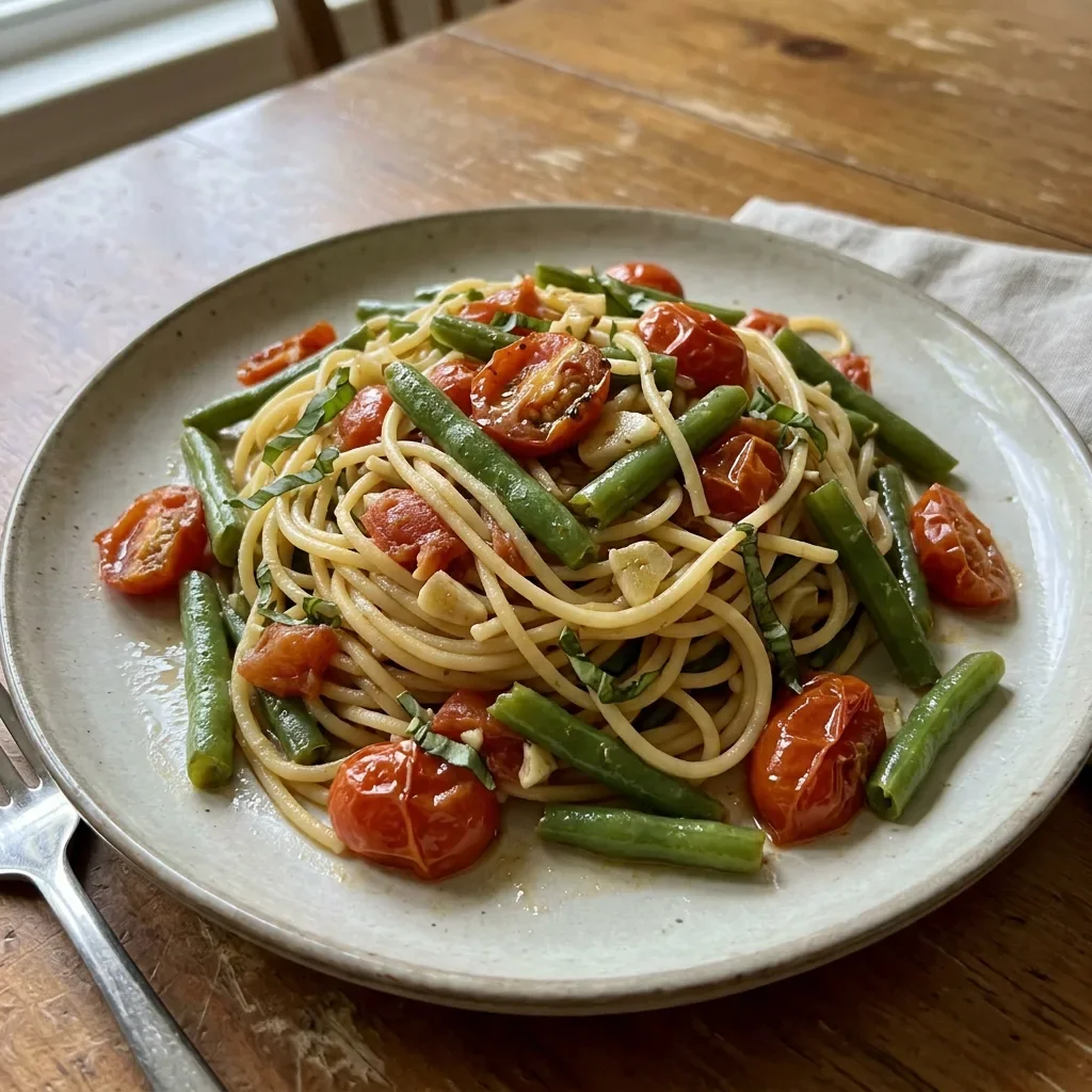 Green Bean Tomato Pasta