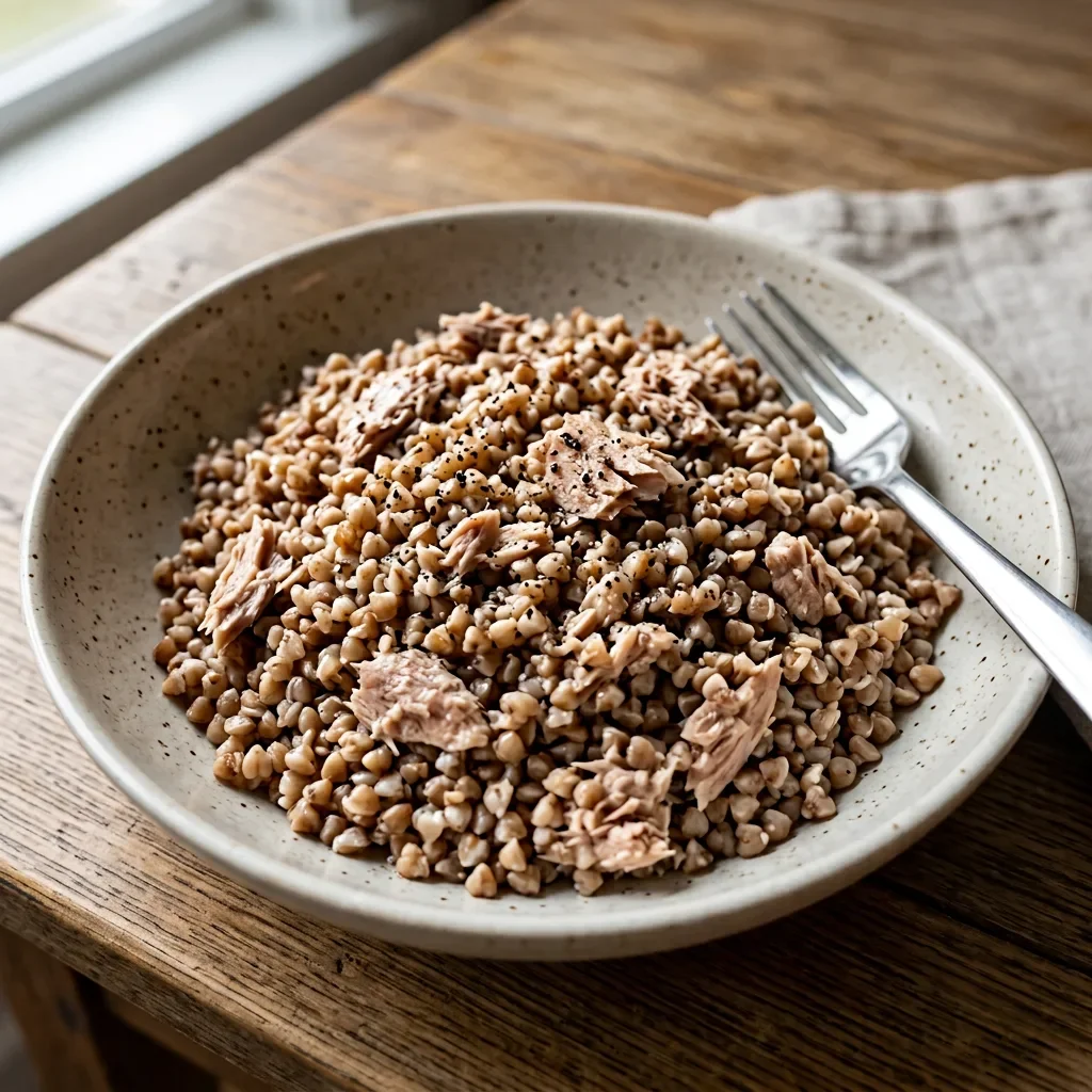 Buckwheat with tuna and butter