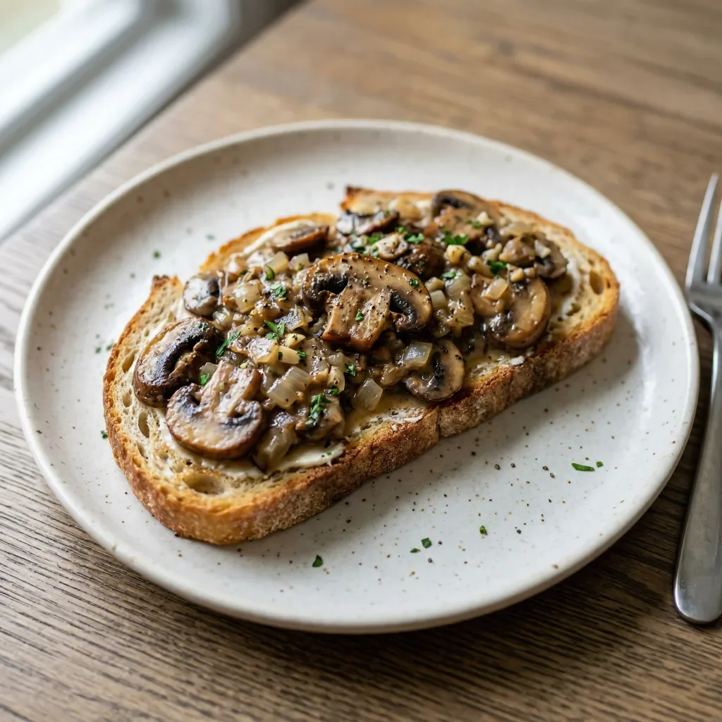 Creamy mushroom toast