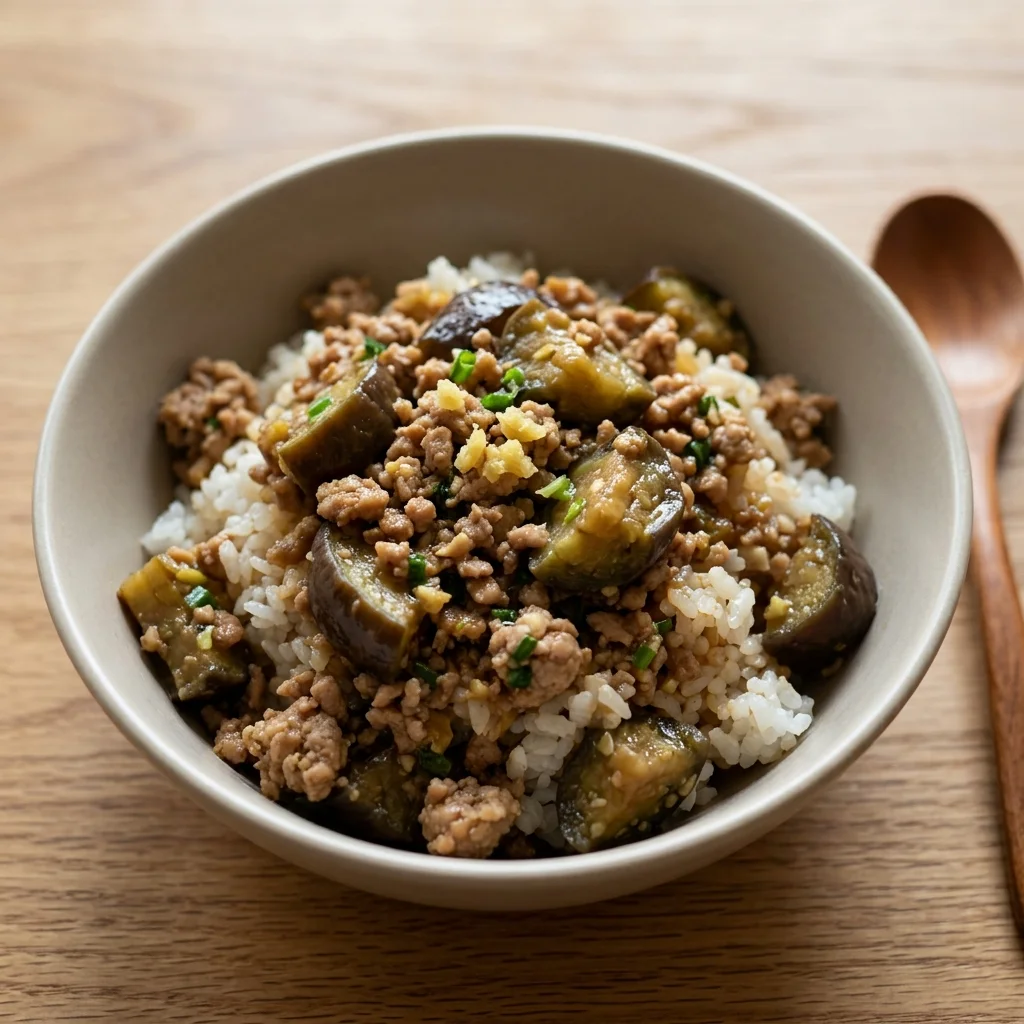 Miso Eggplant Ground Pork Bowl