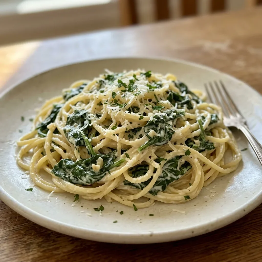 Creamy Spinach Ricotta Spaghetti