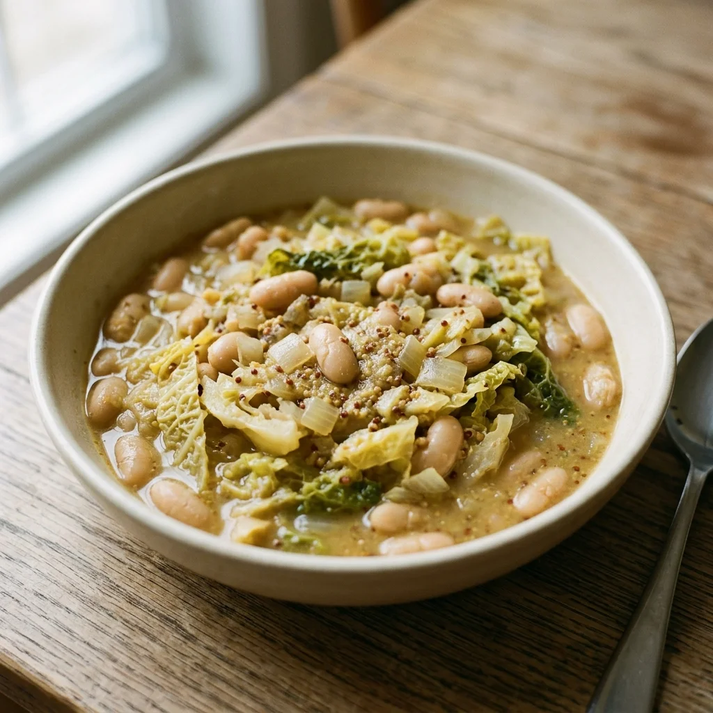 Cannellini Cabbage Mustard Stew