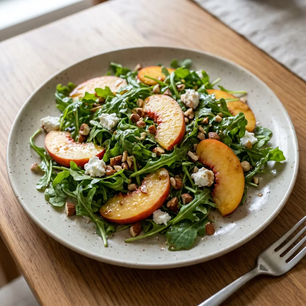 Peach Arugula Almond Salad