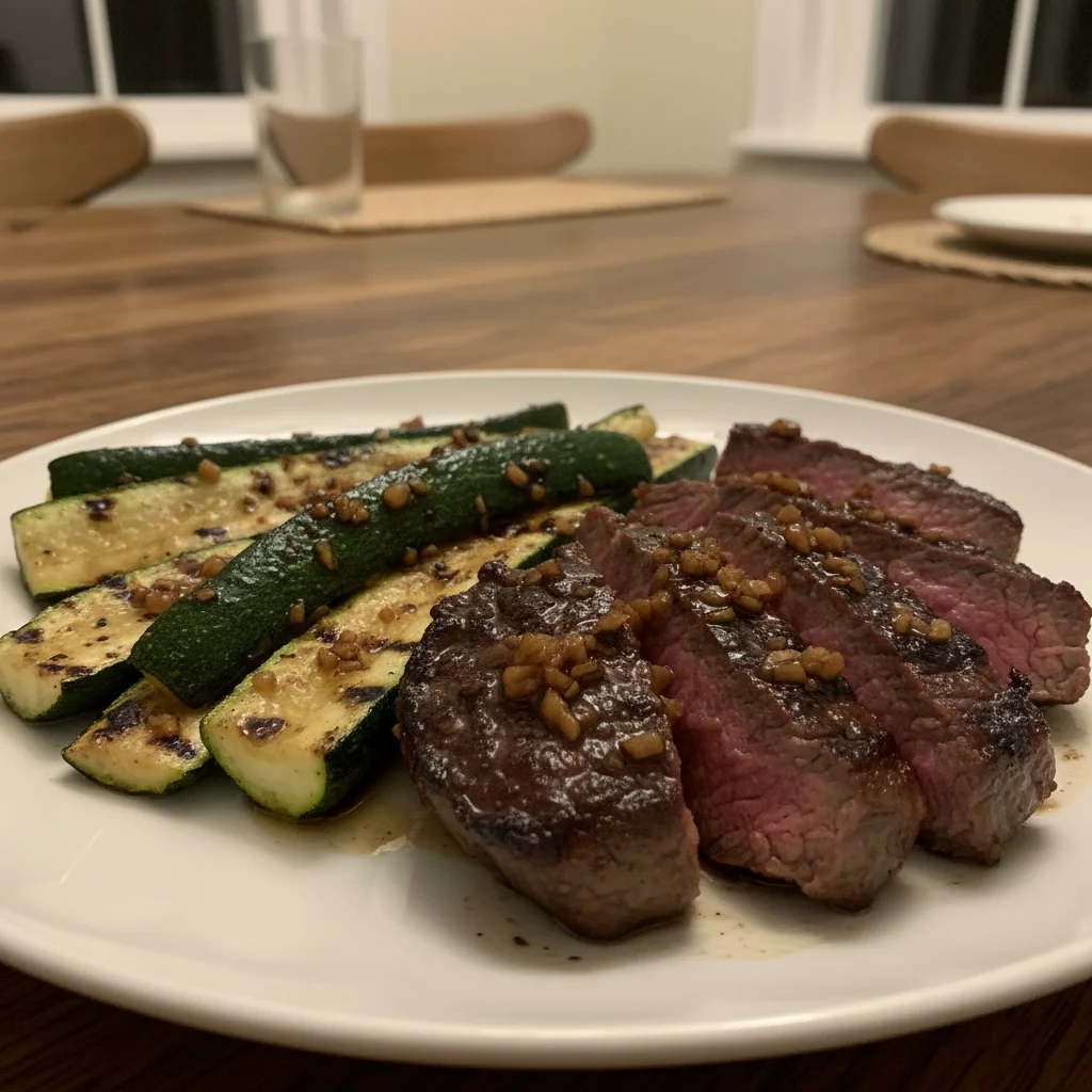 Balsamic Grilled Beef and Zucchini