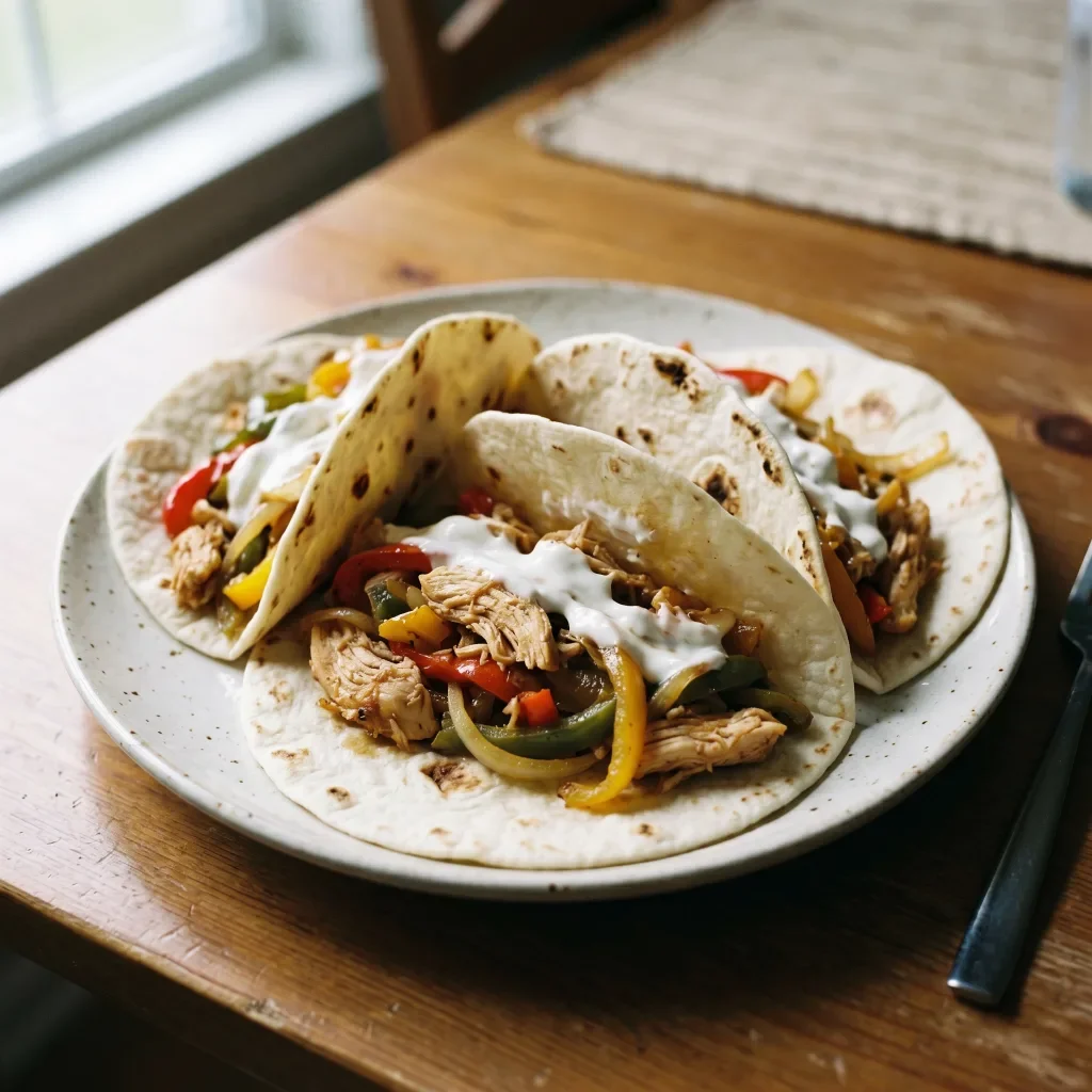 Chicken bell pepper flour tortillas