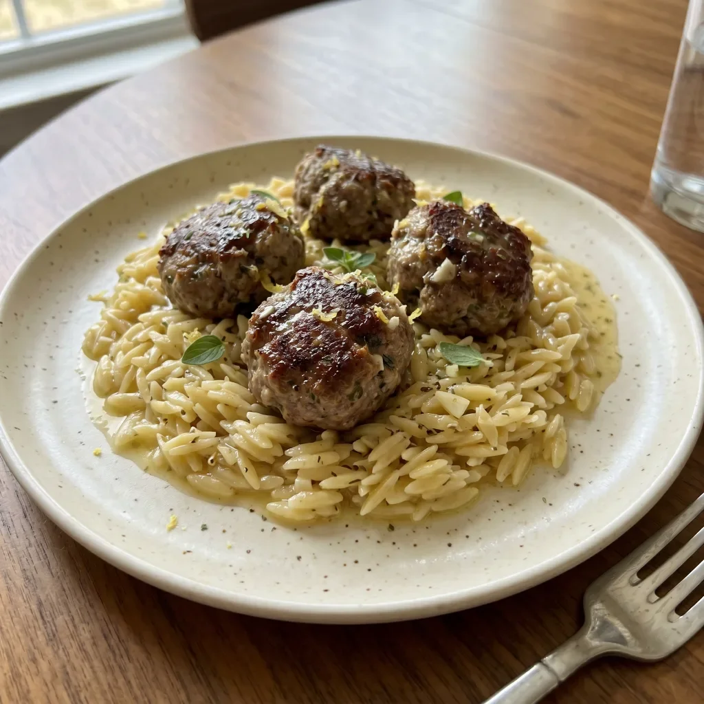 Lamb Meatballs with Lemon Orzo