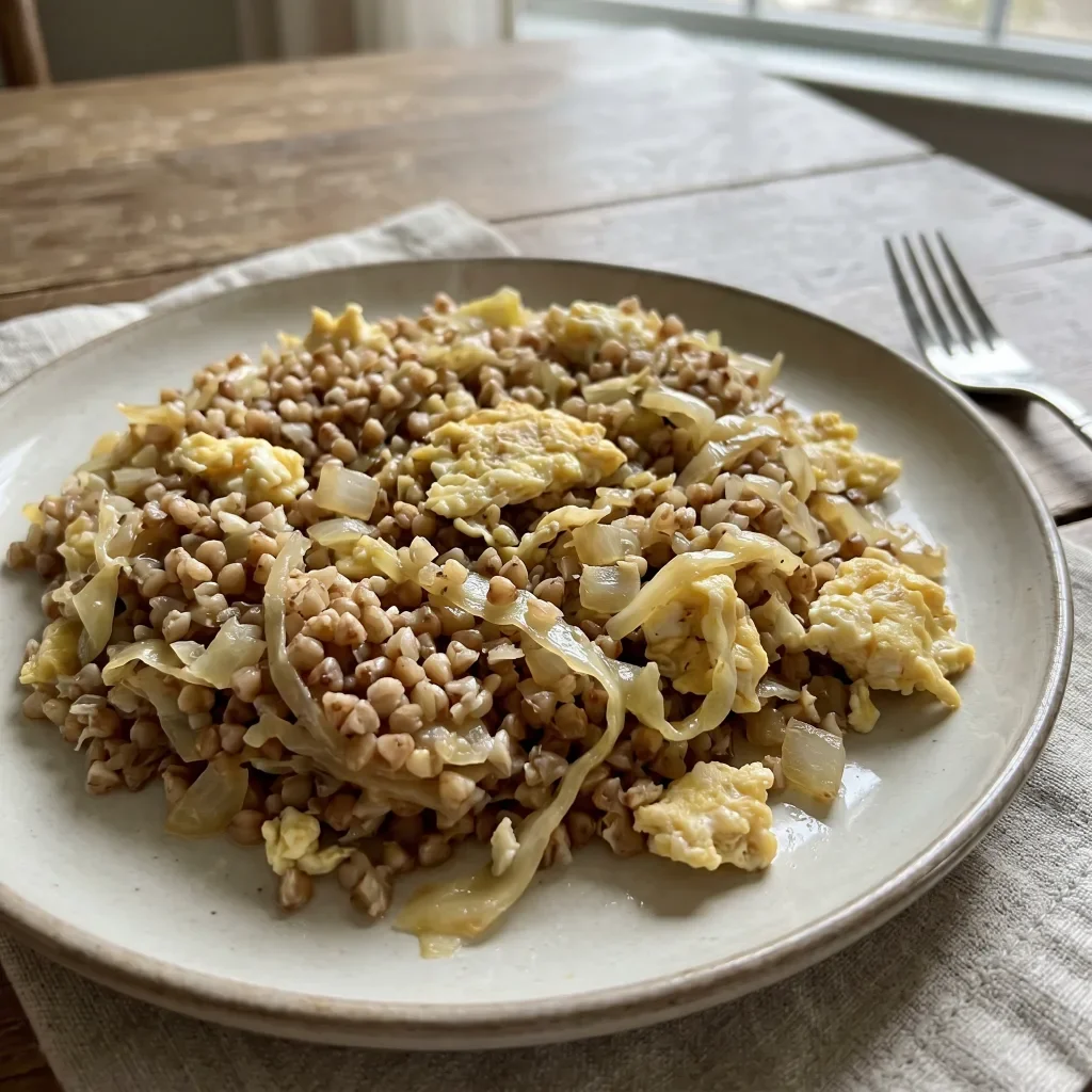 Buckwheat Cabbage Egg Skillet