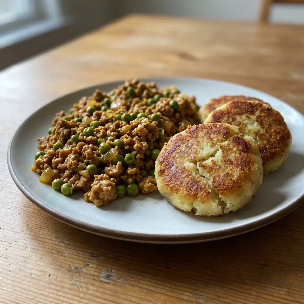 Turkey Keema with Potato Cakes