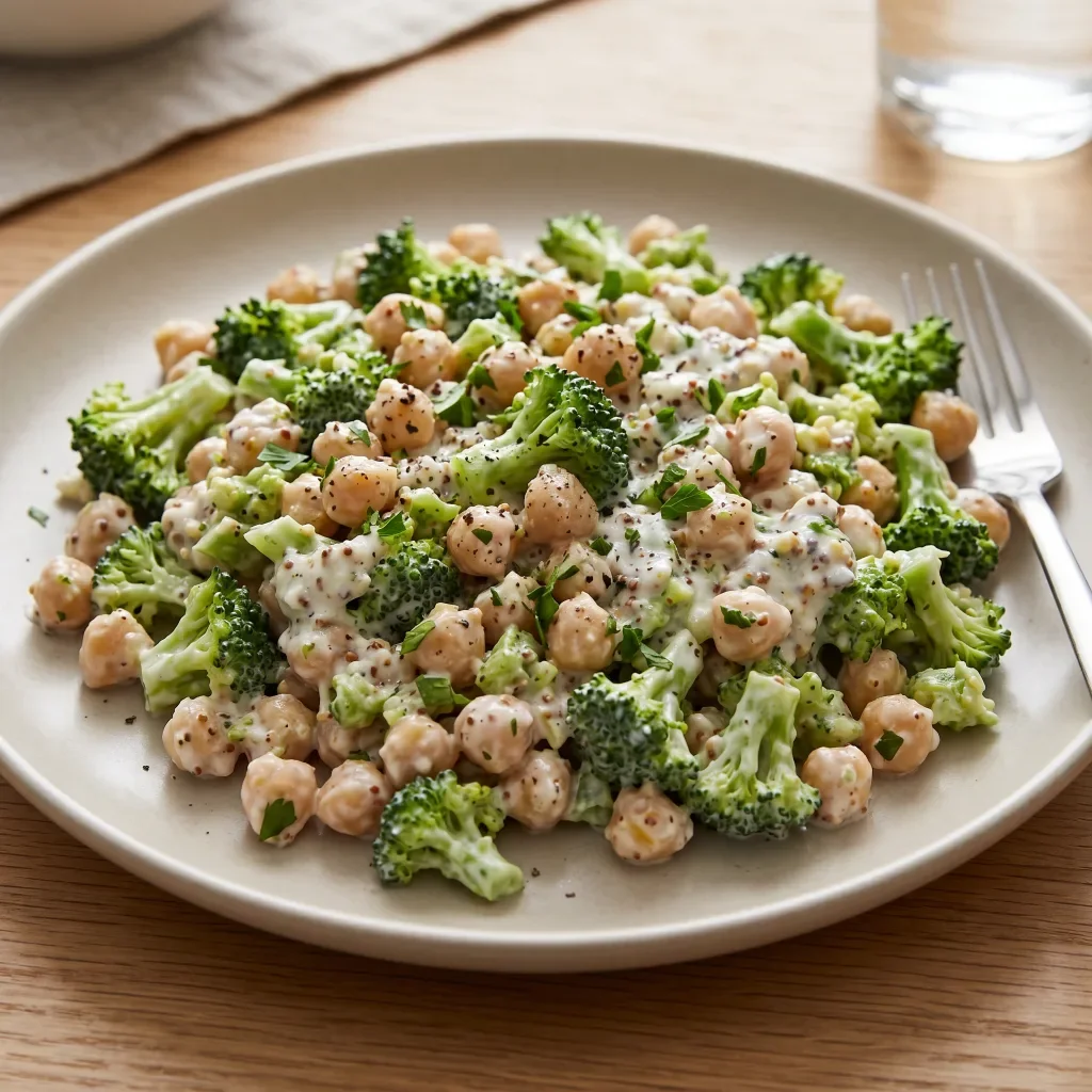 Broccoli Chickpea Yogurt Salad