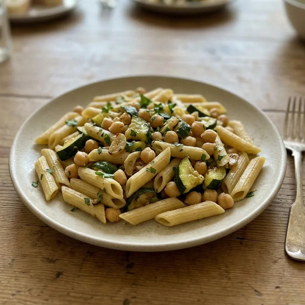 Zucchini chickpea pasta