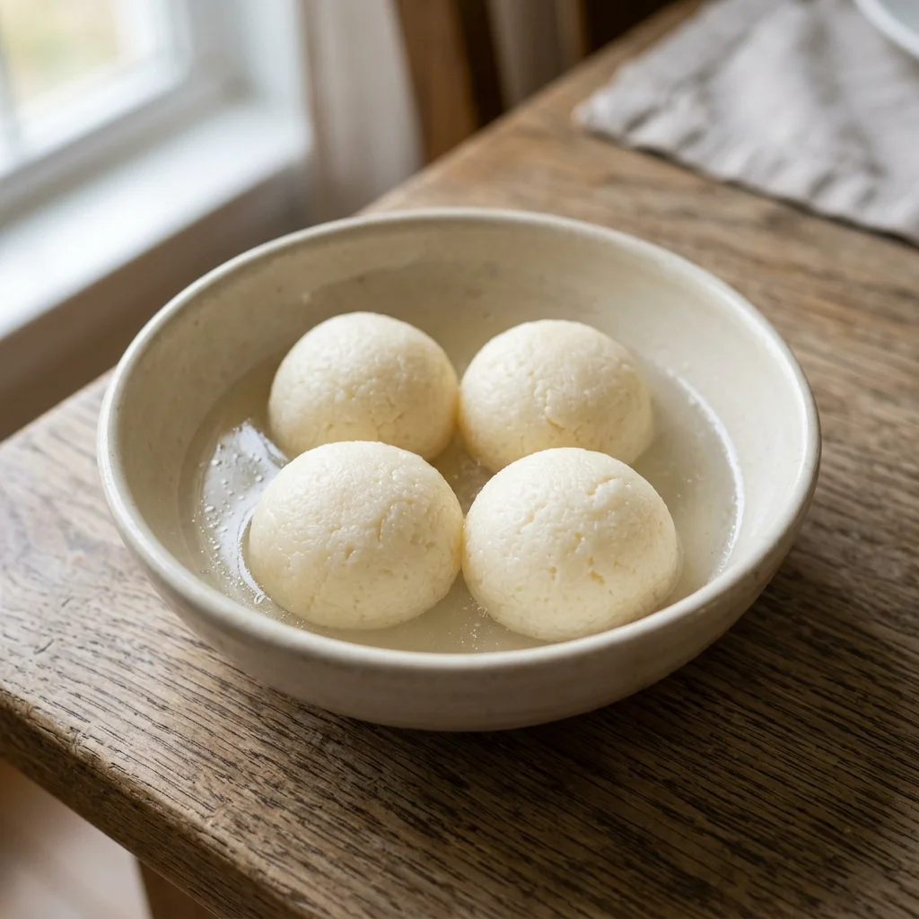 Four Water-Poached Rasgulla