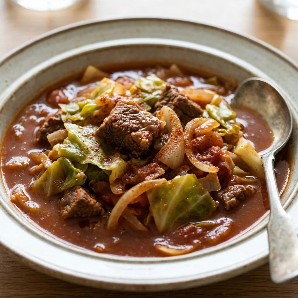 Beef Cabbage Tomato Stew