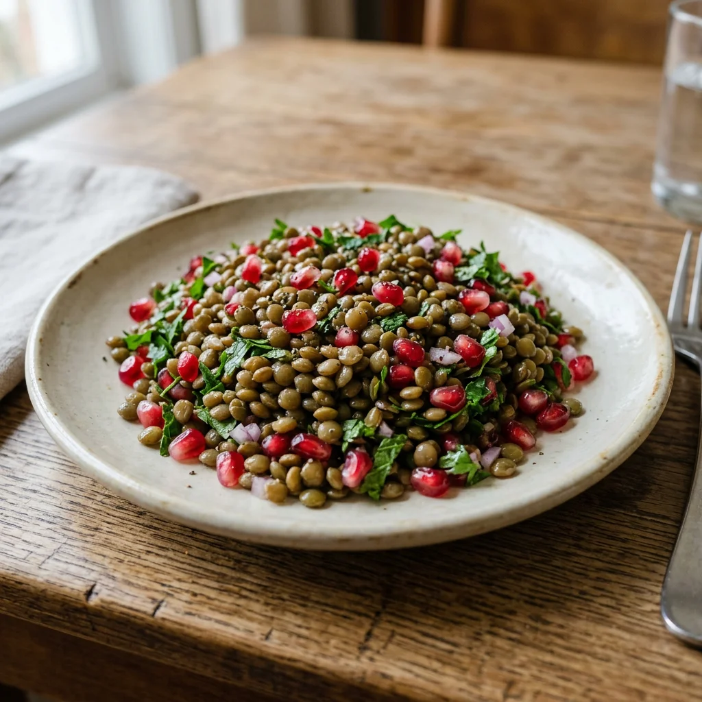 Lentil Pomegranate Parsley Mint Salad