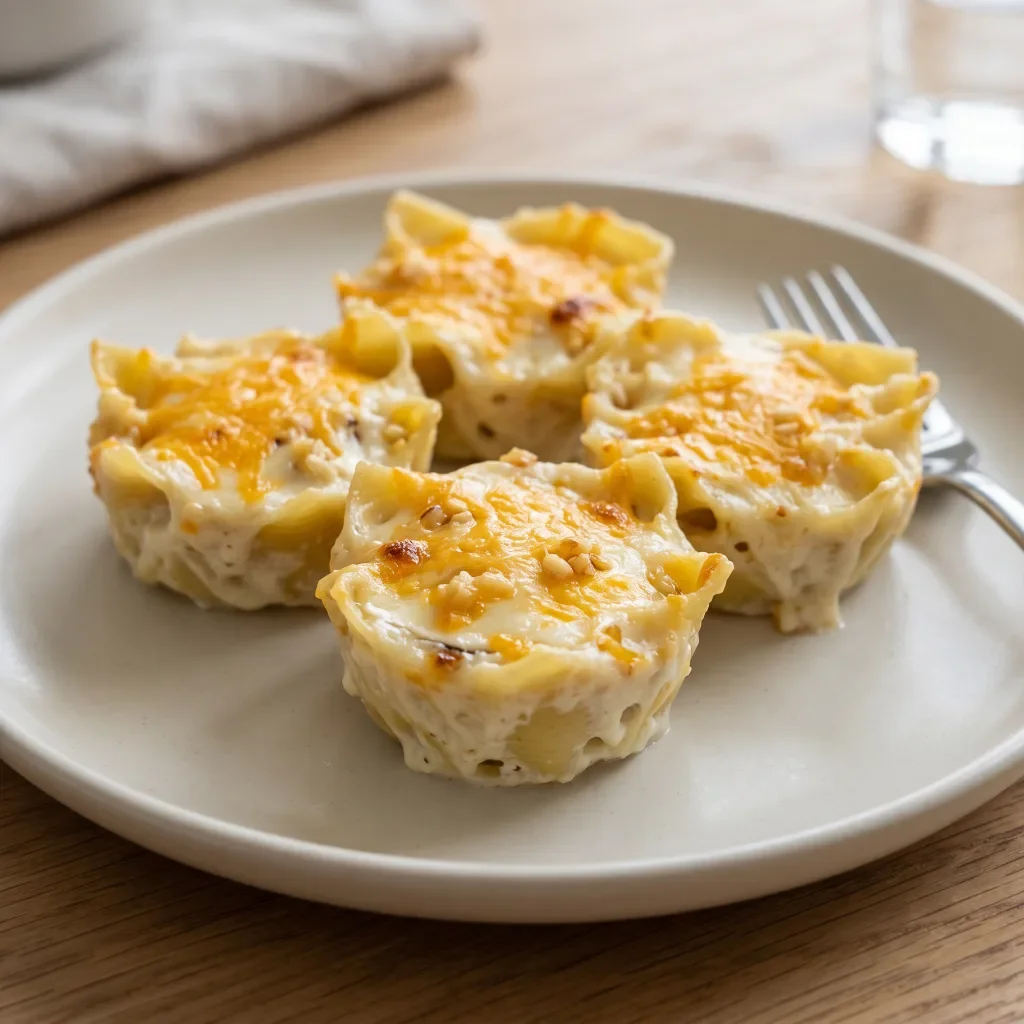 Cream Cheese Garlic Pasta Cups