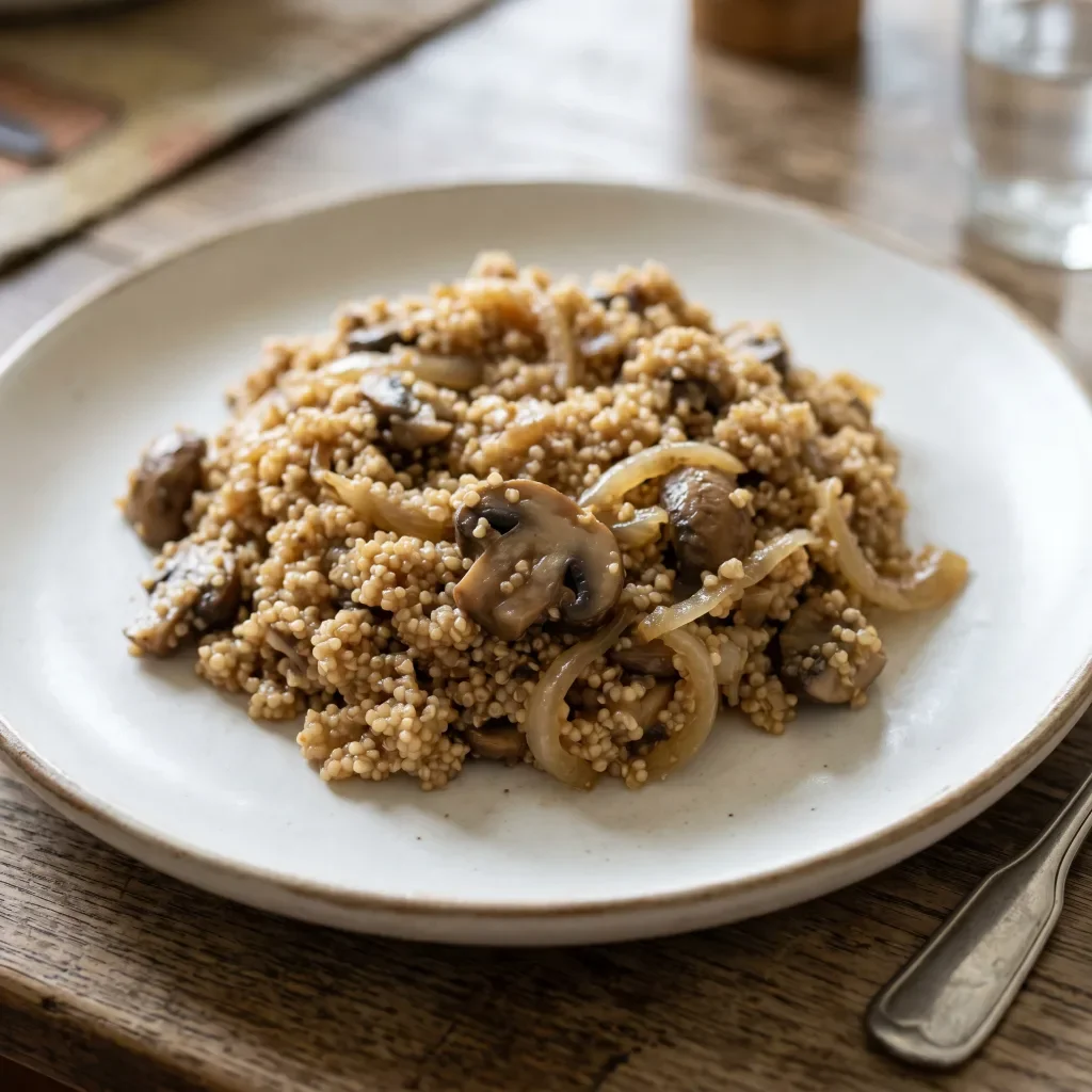 Amaranth Grain Mushroom Pilaf