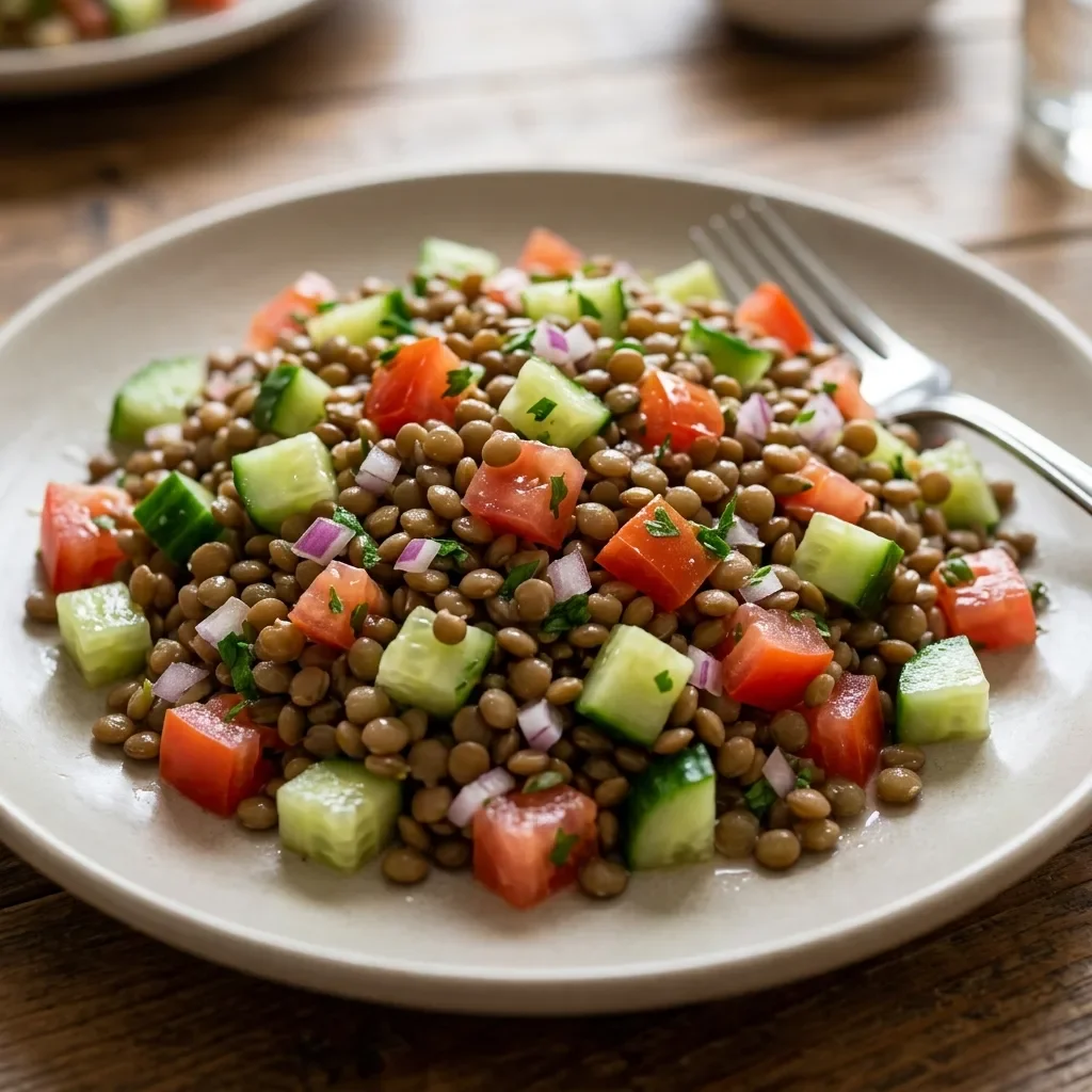 Lentil cucumber salad