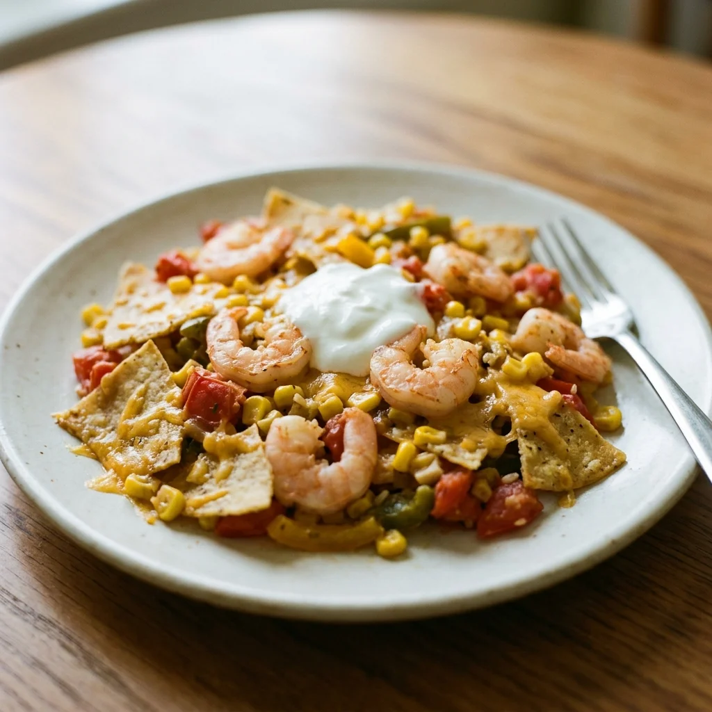 Shrimp Corn Tortilla Bake