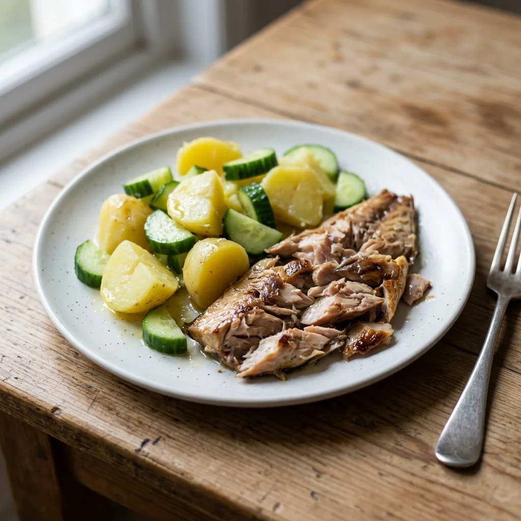 Mackerel Potato Cucumber Plate