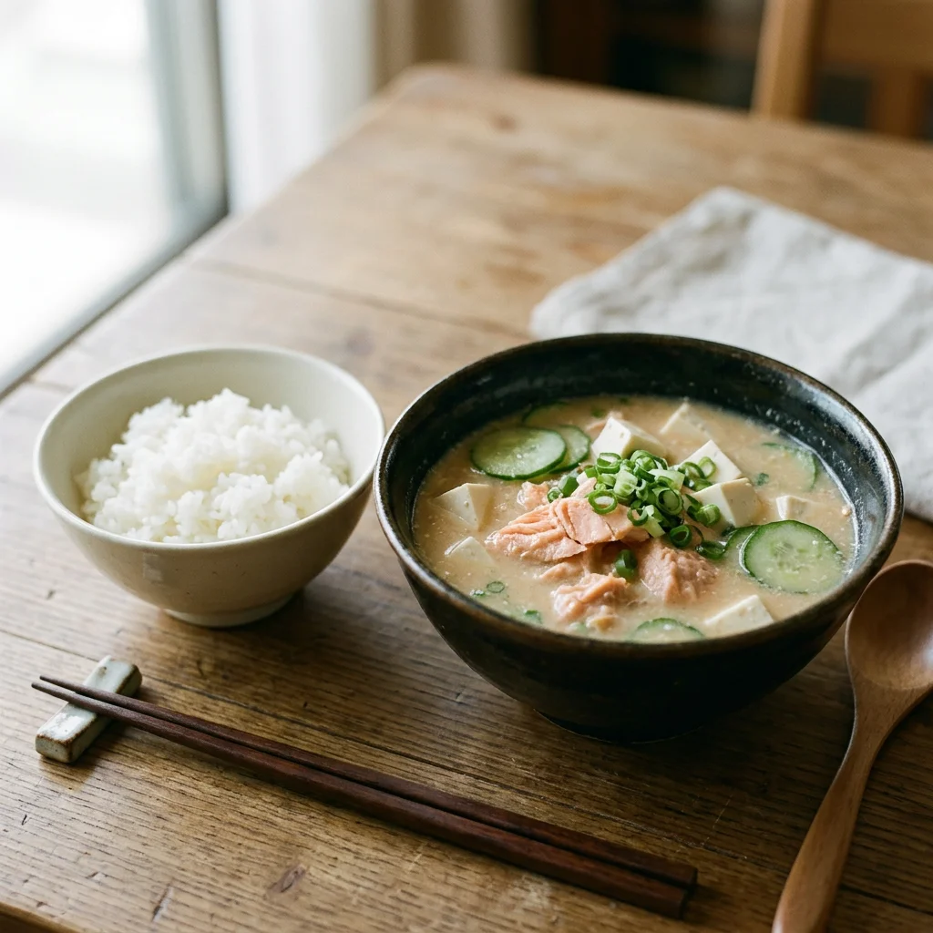Single Salmon Hiyajiru with Rice