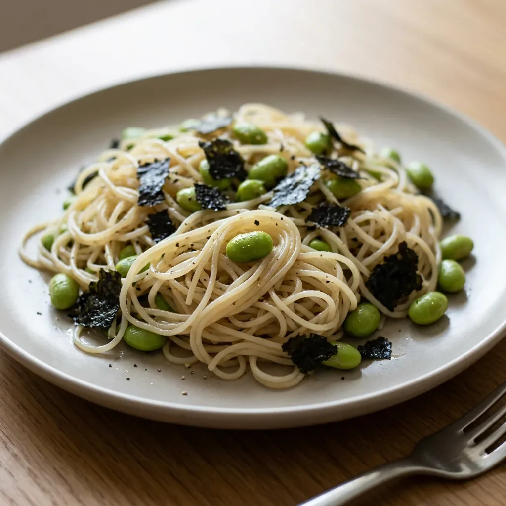 Nori Edamame Rice Noodle Salad