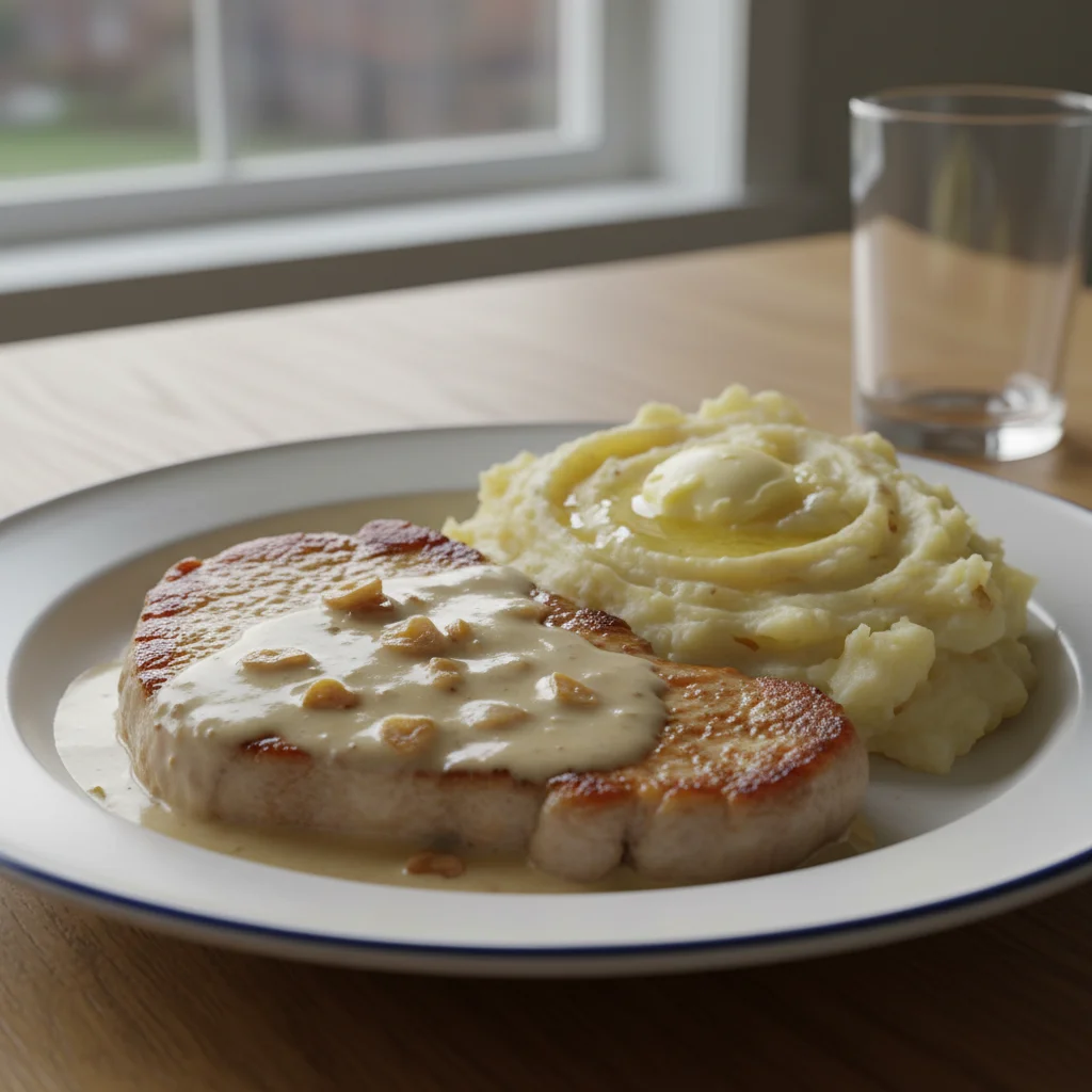 Creamy Pork Steak with Potato Mash