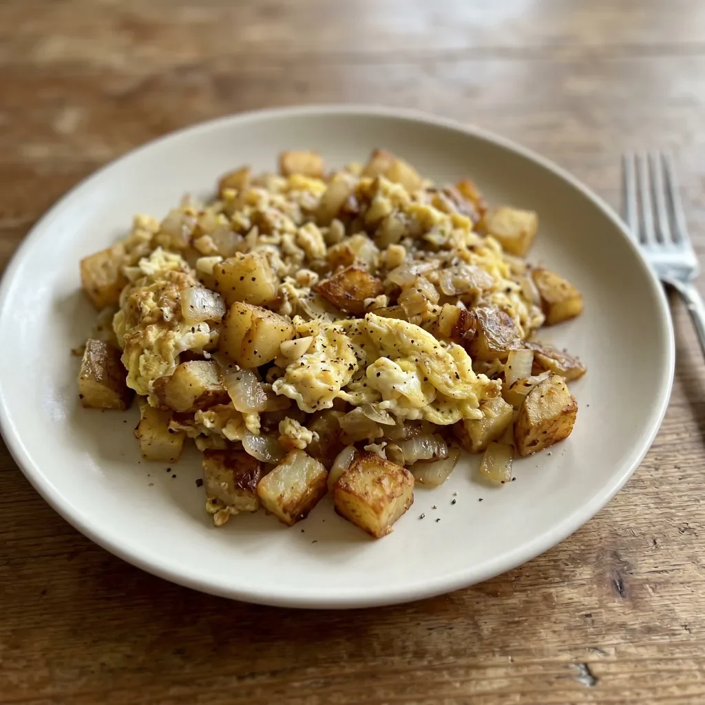Potato Egg Onion Breakfast Hash