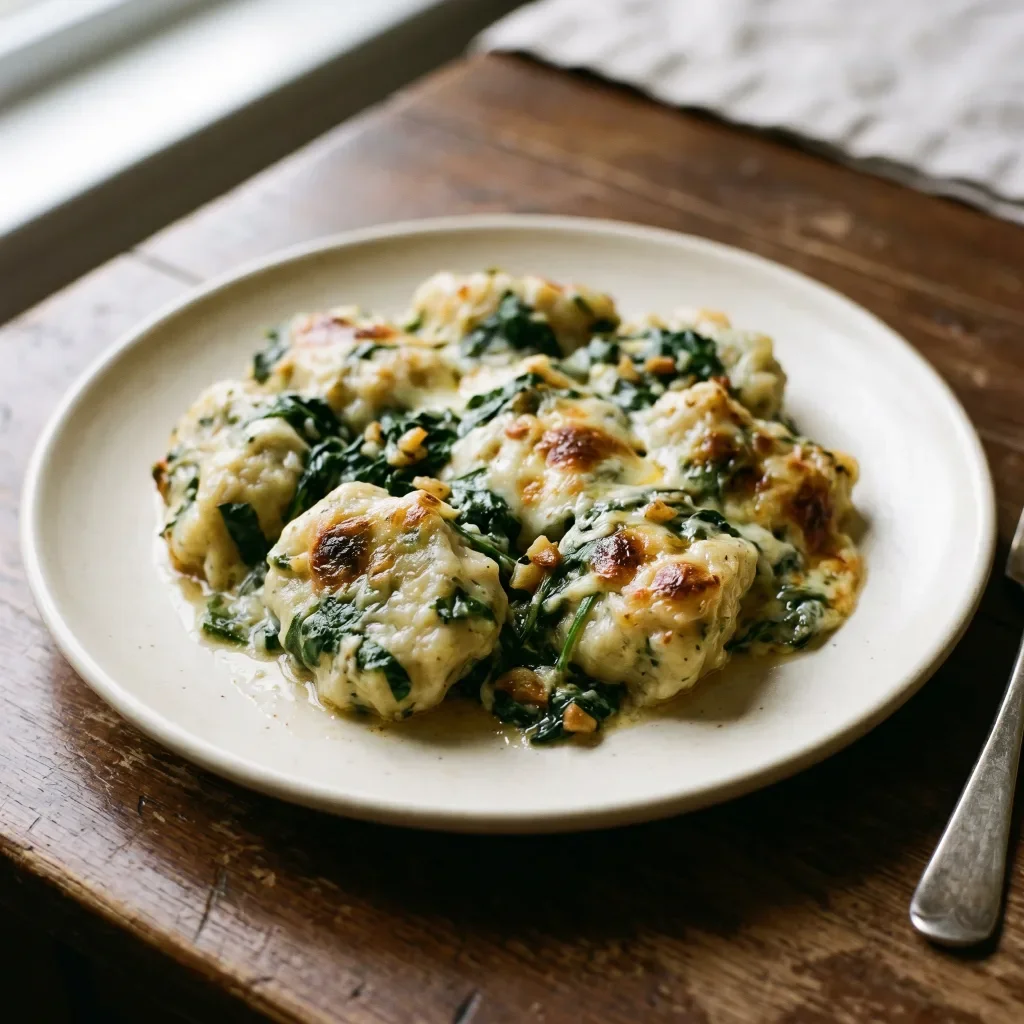 Spinach Sour Cream Dumpling Bake